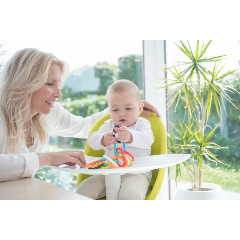 Kidsme Stage Teether Chain, 3M+, maistui skirta silikoninė grandinėlė, be BPA, 3 grandžių rinkinys, įvairių spalvų