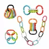 Kidsme Stage Teether Chain, 3M+, maistui skirta silikoninė grandinėlė, be BPA, 3 grandžių rinkinys, įvairių spalvų