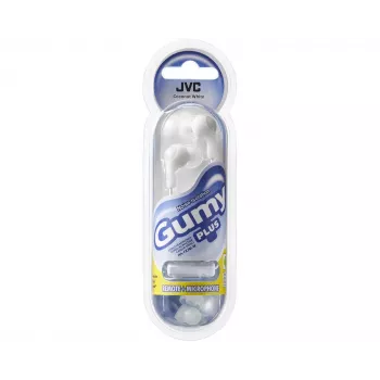 JVC Gumy Plus ausinės su mikrofonu, baltos