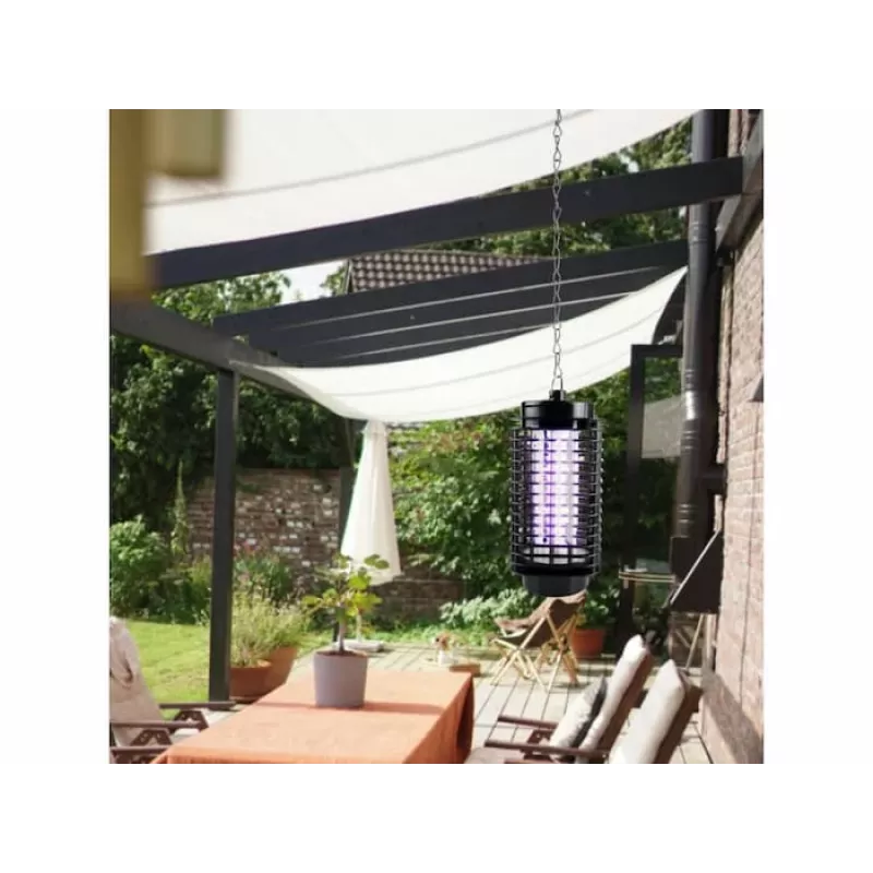 LUMIO komarų naikinimo lempa, 1,2 W, 230 V, 30 m² aprėptis, UV šviesa, elektrinė grotelė, juoda