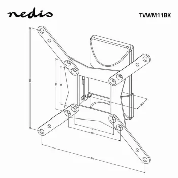 Nedis visiškai judrus TV sieninis laikiklis 32-65 colių ekranams, 35 kg, VESA iki 400x400, juodas