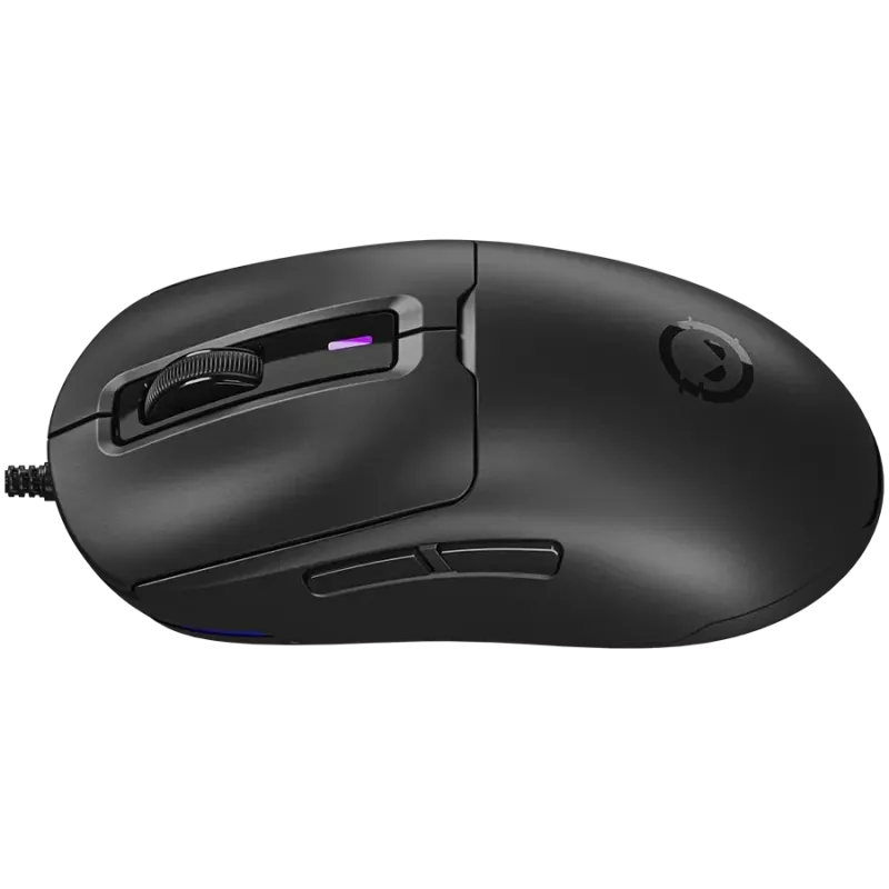 LORGAR LRG-MSA10R-BK žaidimų laidinė pelė, Pixart PMW3311 optinis jutiklis, 6400 DPI, RGB, 7 programuojami mygtukai, juoda