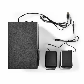 Nedis CSPR10021BK 2.0 stereo USB maitinami kompiuterio garsiakalbiai, 6W RMS, juodi