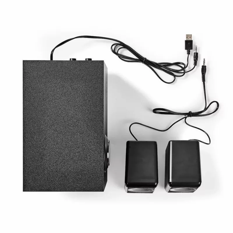 Nedis CSPR10021BK 2.0 stereo USB maitinami kompiuterio garsiakalbiai, 6W RMS, juodi