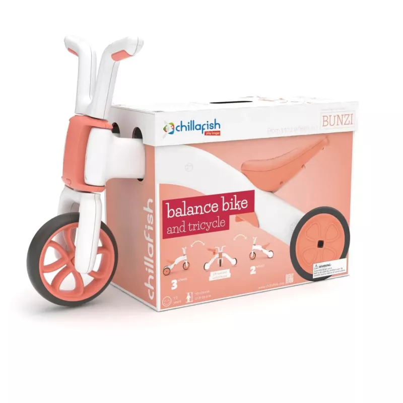 Chillafish Bunzi 2-in-1 balansinis dviratis ir triratis, flamingo rožinė, 1-3 metų