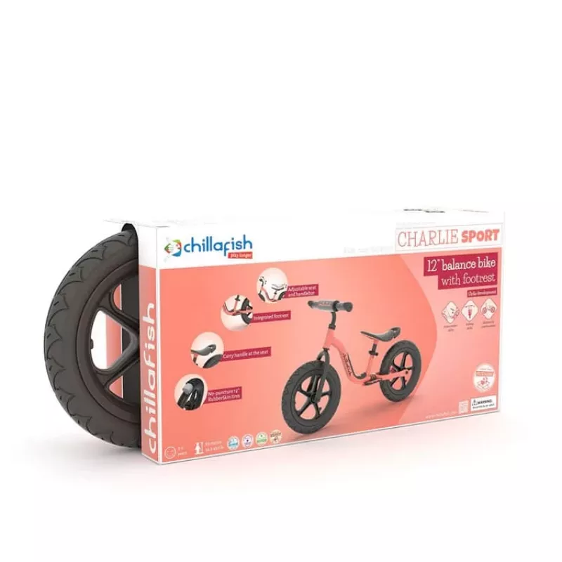 Chillafish Charlie Sport 12 balansinis dviratis, Flamingo Pink, 2-5 metų