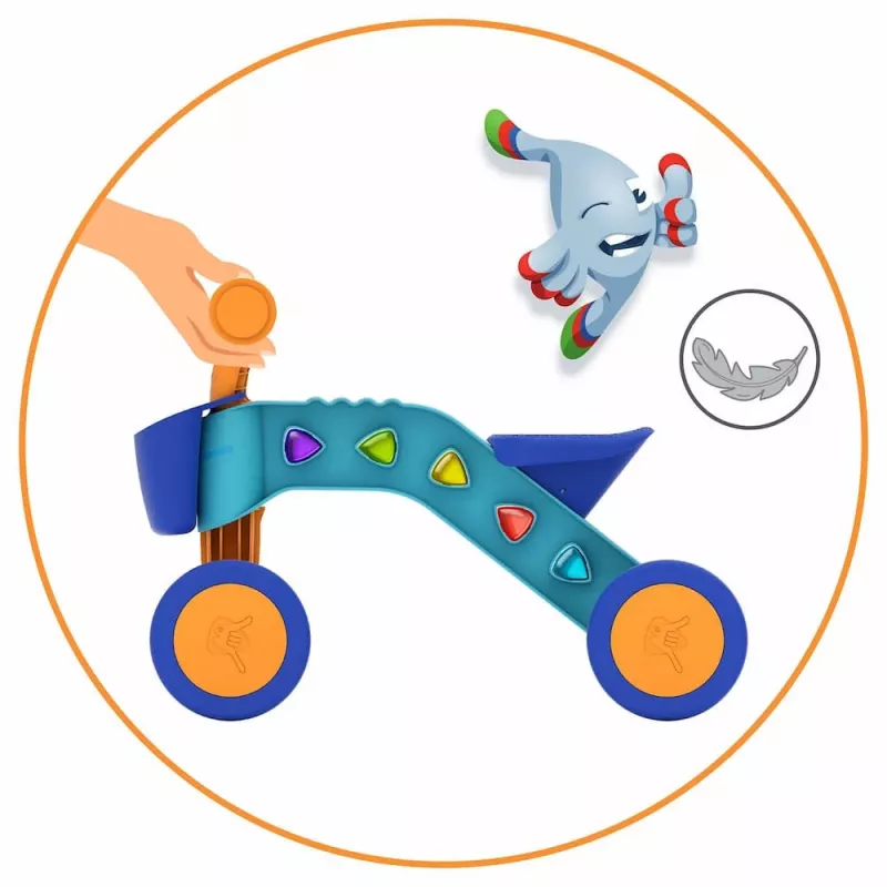 Chillafish Itsibitsi 4 ratų važiuoklė su krepšeliu, mėlyna/oranžinė, 1-3 metų