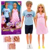 LEAN TOYS Anlily šeimos lėlių rinkinys: nėščia mama, tėtis, kūdikis, naujagimis