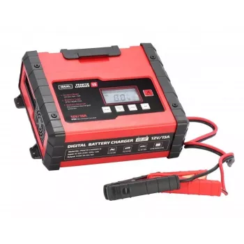 IDEAL Charger PRAKTIK CHARGER 15 LCD, įkrovimo įtampa: 12V/6V, 15A/7.5A, 9 pakopų automatinis, IP65