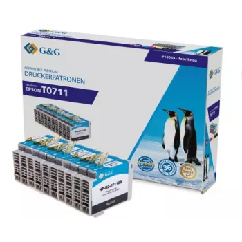 G&G suderinamų rašalo kasečių rinkinys, skirtas Canon PGI-710/CLI-711 - juoda, žydra, purpurinė, geltona - 4 vienetų rinkinys (NP-R-0711 serija) 1P0711-10