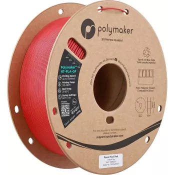 Polymaker HT-PLA-GF 1,75mm Power Tool Red 1kg - Aukštos temperatūros stiklo pluoštu sustiprintas PLA filamentas