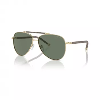 Michael Kors moteriški akiniai nuo saulės MK1146-10143H šviesaus aukso drugelio katės akies rudo gradiento 59mm
