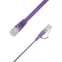 LinkIT Plokščias U/FTP Cat6A purpurinis 3,5 m Ethernet tinklo kabelis STP-FL6A-00350-PU