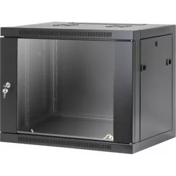 Intellinet 19 inch tinklo sieninė spinta, surinkimas be įrankių, 9U, 450 mm gylis, juoda RAL 9005 (716833)