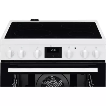 Electrolux LKR64023AW laisvai stovinti elektrinė viryklė su keramine kaitlente, 4 zonos, 58L orkaitė, balta