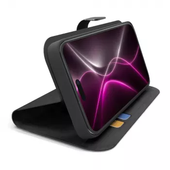 SBS Wallet Smart dėklas iPhone 18 Pro Max su pinigine ir stovu - juodas