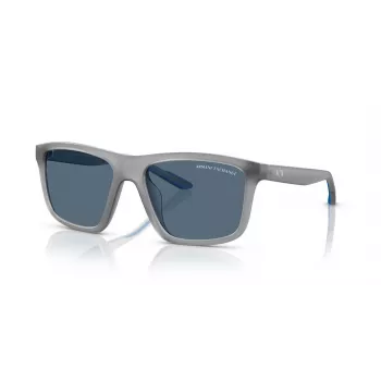 Armani Exchange vyriški stačiakampiai akiniai nuo saulės AX4149SU 83638 matiniai juodi/tamsiai pilki