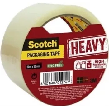 3M Scotch Heavy HV 5050 S.T. pakavimo juosta, 50 mm x 50 m, permatoma