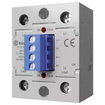 Finder serijos 77 kietojo kūno relė, 50 A, 660 V AC, 24 V DC valdymas, momentinis perjungimas 77C290248671