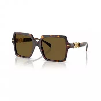 Versace VE4441-108-73 moteriški akiniai nuo saulės - Havana rėmeliai, rudi lęšiai, 55mm
