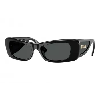 Versace moteriški kvadratiniai akiniai nuo saulės VE4481-GB1-87, juodi rėmeliai, pilki lęšiai, 54 mm