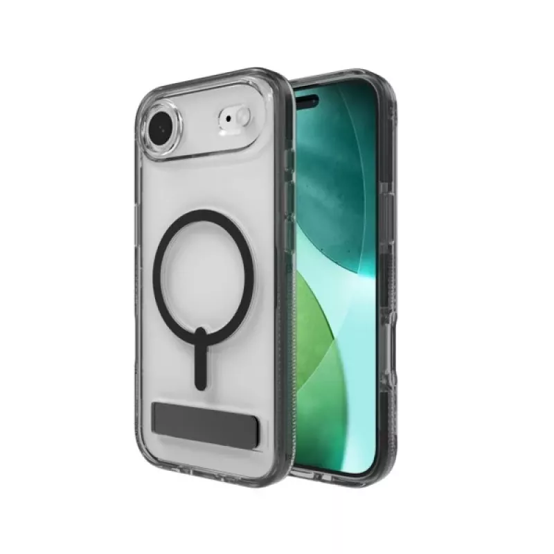 ZAGG Santa Cruz Snap KS dėklas su atrama iPhone Air, suderinamas su MagSafe (juodas)