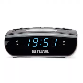 AIWA CR-15 skaitmeninis FM laikrodis-radijas su dvigubu žadintuvu, LED ekranu, miego laikmačiu - juodas