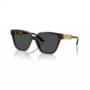 Versace VE4471B10887 moteriški akiniai nuo saulės - Havana rėmeliai, tamsiai pilki lęšiai, 56mm