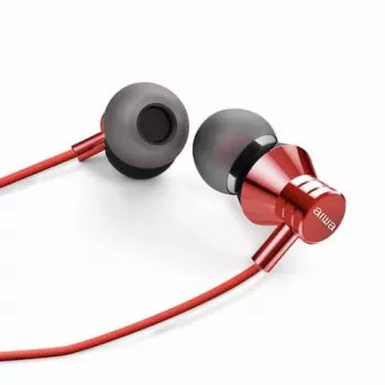 AIWA ESTM-50RD ausinės su mikrofonu, raudonos