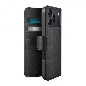 SBS Wallet Classic dėklas iPhone 18 Pro Max su pinigine ir stovu - juodas