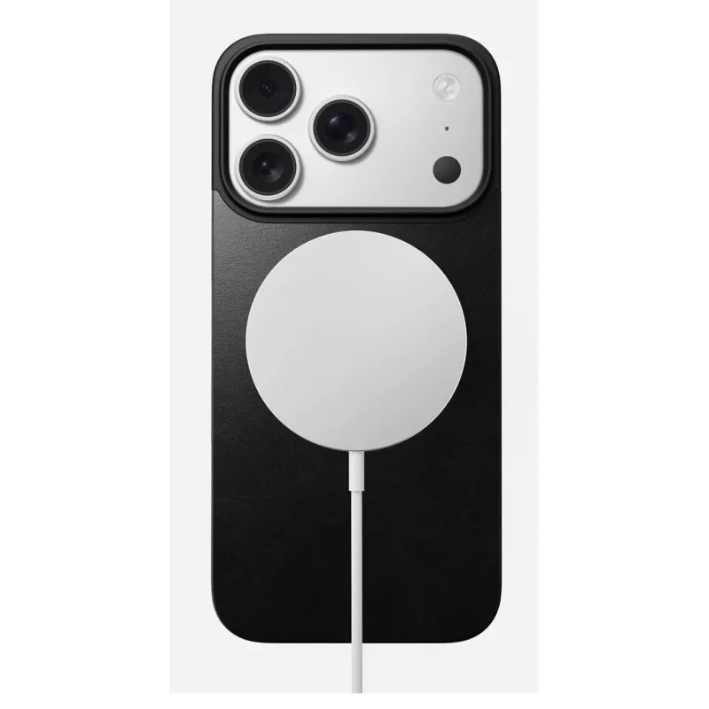 NOMAD magnetinis odinis užnugaris iPhone 17 Pro – suderinamas su MagSafe, Horween oda, juodas