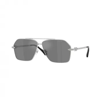 Versace VE2284-10006G vyriški akiniai nuo saulės, juodas rėmelis, pilki lęšiai, 63 mm