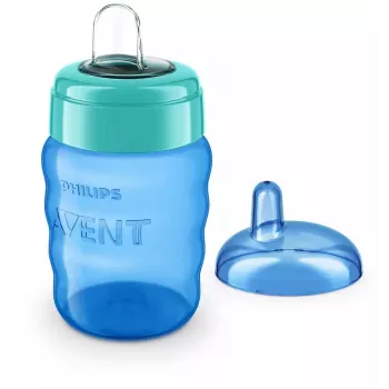 Philips AVENT Easy Sip mokomasis puodelis, 9 mėn.+, 260 ml, silikoninis snapelis, mėlynas