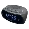 AIWA CR-09J FM laikrodis-radijas su dvigubu žadintuvu, LED ekranu, juodas