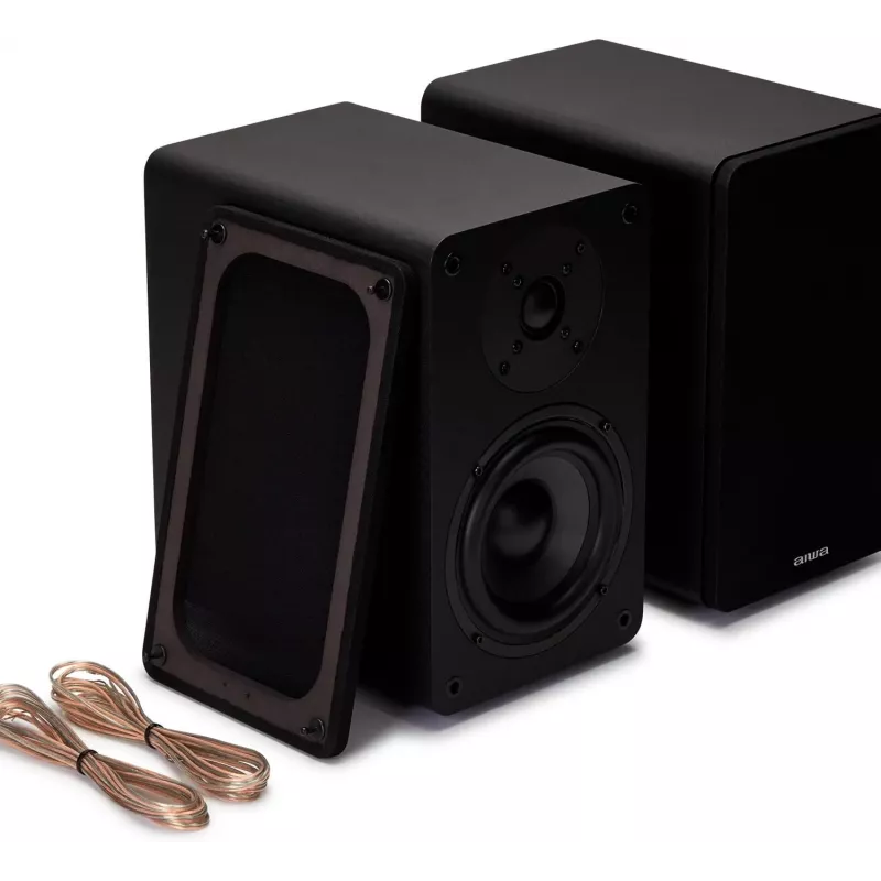 AIWA Hi-Fi 2.0 aktyviosios lentyninės kolonėlės 2x70W RMS, juodos