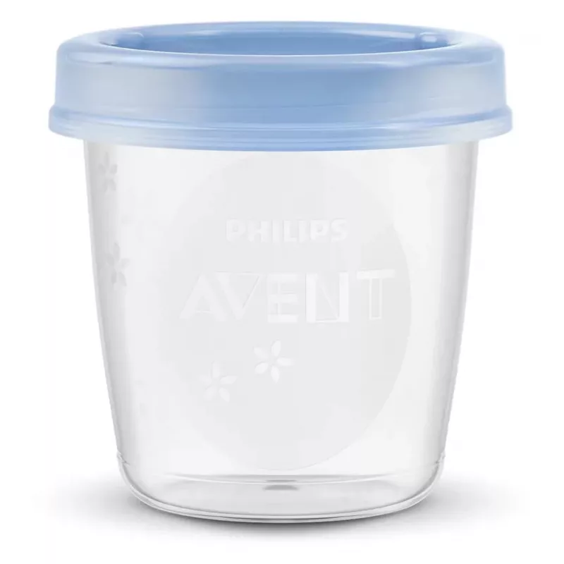 Philips Avent motinos pieno ir maisto laikymo indeliai 180 ml (5 vnt.) su dangteliais