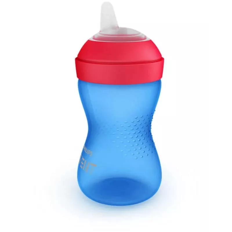 Philips Avent My Grippy mokomasis puodelis su minkštu snapeliu 300ml, 9M+, mėlynas
