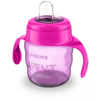 Philips AVENT Easy Sip mokomasis puodelis su rankenėlėmis, 6 mėn.+, 200 ml, silikoninis snapelis, rožinis