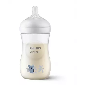 Philips Avent Natural Response Koala kūdikių buteliukas 260 ml su vidutinio srauto žinduku, 1m+