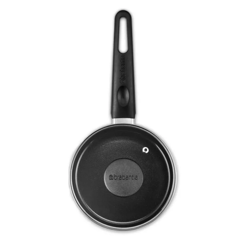 Brabantia Indu+ puodas 16 cm su nesvylančia danga, 1,5 L, indukcinis, juodas