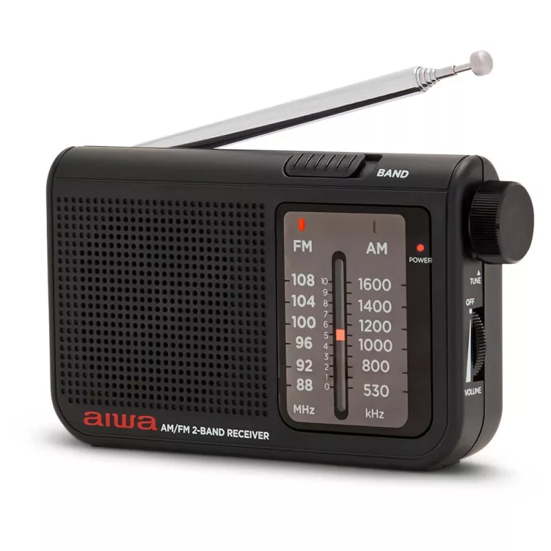 AIWA RS-55/BK nešiojamas analoginis AM/FM kišeninis radijas, juodas