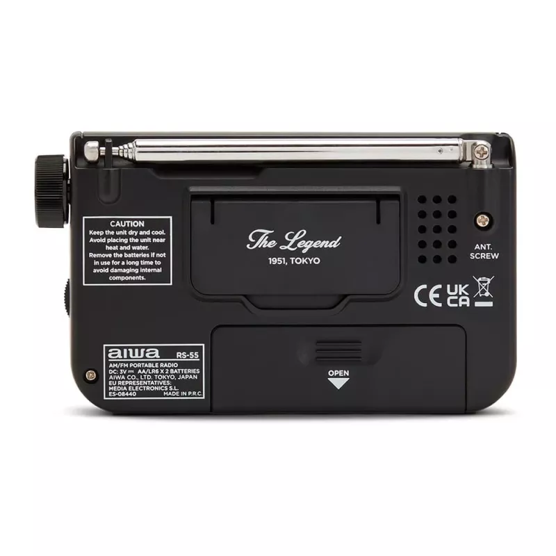 AIWA RS-55/BK nešiojamas analoginis AM/FM kišeninis radijas, juodas