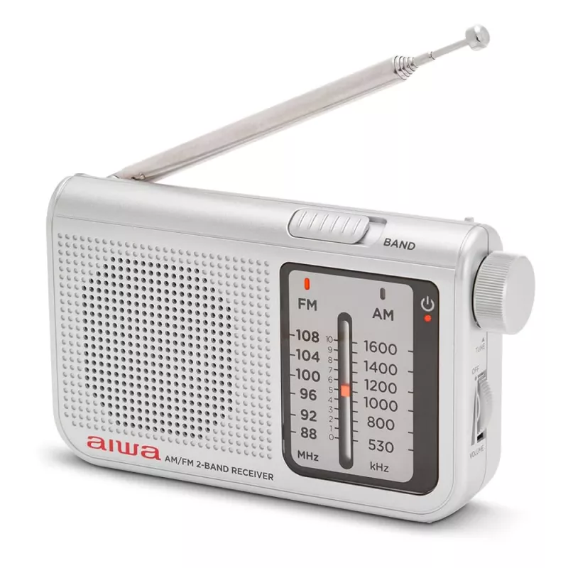 AIWA RS-55/SL nešiojamas analoginis AM/FM kišeninis radijas, pilkas