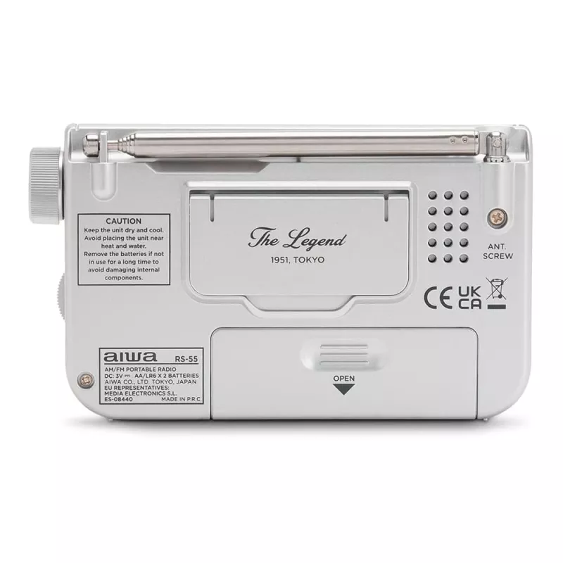 AIWA RS-55/SL nešiojamas analoginis AM/FM kišeninis radijas, pilkas