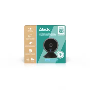Alecto SMARTBABY5BK skaitmeninis vaizdo kūdikio stebėjimo monitorius, 2,4 GHz FHSS, 2,4 inch spalvotas LCD, naktinio matymo funkcija, dvipusis ryšys, temperatūros jutiklis, lopšinės, VOX, juodas
