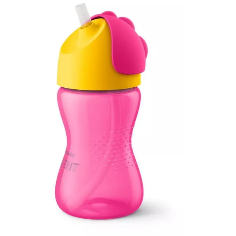 Philips Avent šiaudelių puodelis su lanksčiu šiaudeliu, 300 ml, 12m+, rožinis