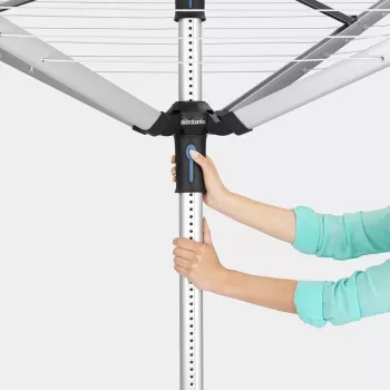 Brabantia rotacinis skalbinių džiovintuvas Lift-O-Matic 50 m, Metallic Grey