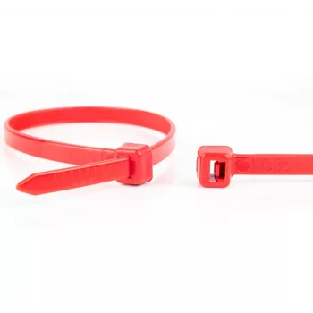 WKK raudoni laidų raiščiai 200 x 4,8 mm, 100 vnt. pakuotė 110126271