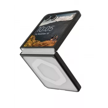 UAG Urban Armor Gear Mouve dėklas su magneto moduliu, skirtas Samsung Galaxy Z Flip5 - Ice (permatomas/juodas) 214561114343