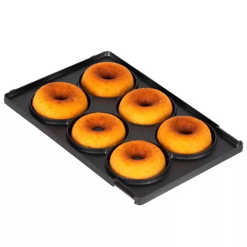 Trebs 6-in-1 užkandžių gamintojas raudonas – vafliai, sumuštiniai, grilis, spurgos, poffertjes, keksiukai